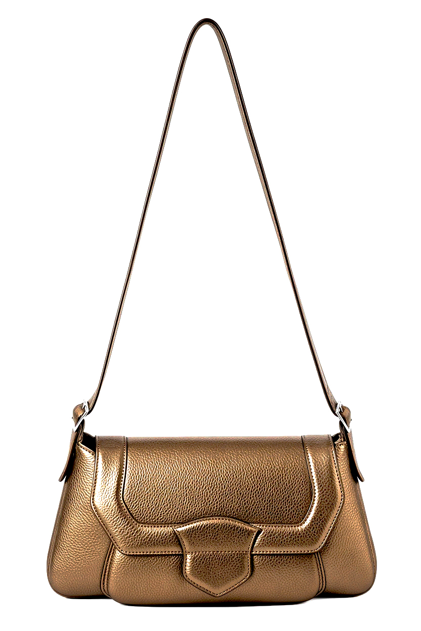 Women's camel small shoulder bag - Top view